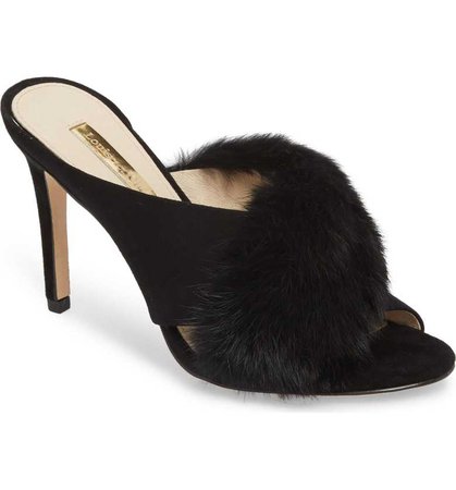 Louise et Cie Halloway Genuine Rabbit Fur Sandal (Women) | Nordstrom