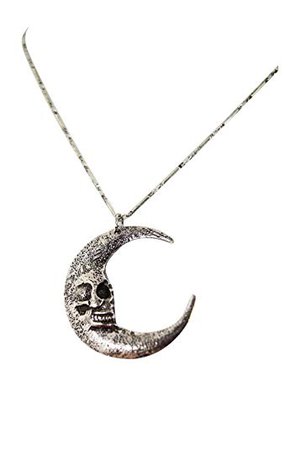 Amazon.com: Restyle Gothic Gypsy Skull Moon Crescent Pendant occult Necklace (Silver): Jewelry