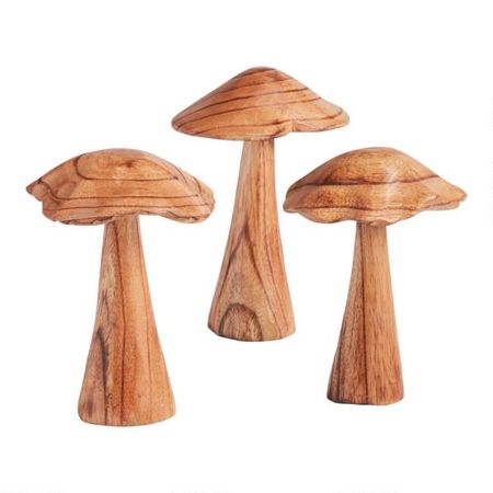 Natural Wood Bali Mushroom Decor | World Market