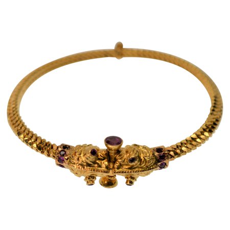 22 Karat Gold and Ruby Bangle For Sale at 1stDibs