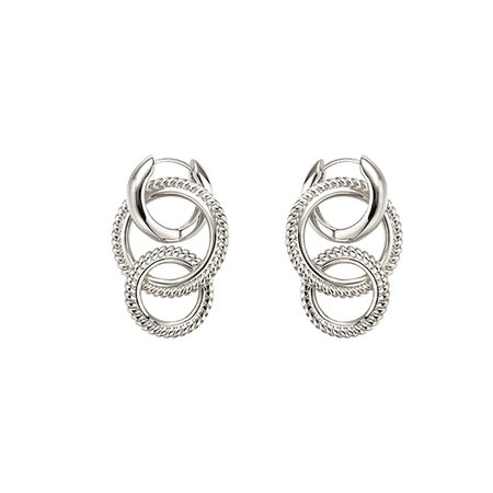 Silver RUSTE Multi Ring Earrings - Pair | i The Label – ithelabel.com