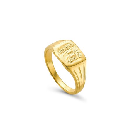 Lucy Williams Gold Square Coin Signet Ring | 18ct Gold Vermeil | Missoma | Missoma Limited