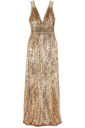 Jenny Packham | Oriel crystal-embellished sequined tulle gown | NET-A-PORTER.COM