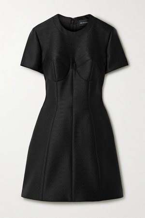 Black Textured woven mini dress | Brandon Maxwell | NET-A-PORTER