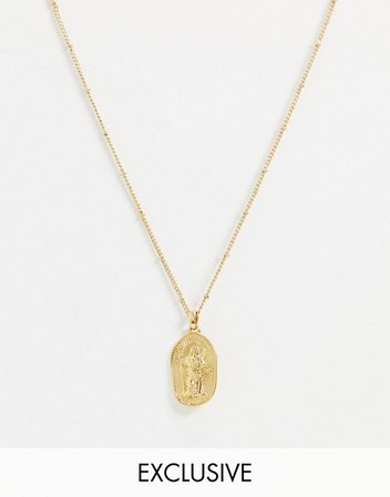 Reclaimed Vintage inspired 14k gold plate goddess of women necklace | ASOS
