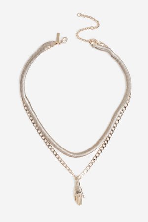 **Mix Chain Hand Pendant Necklace | Topshop