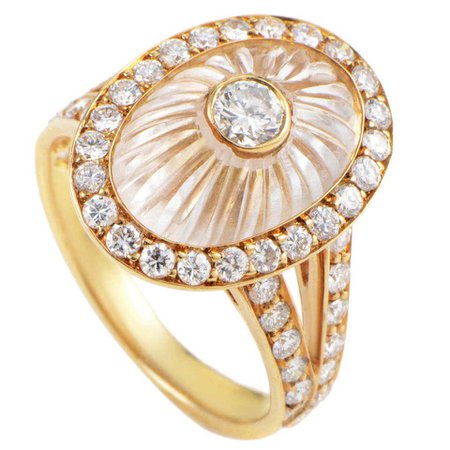 Boucheron, White Crystal Diamond Gold Ring