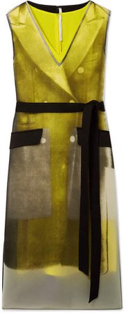 Peter Do - Satin-crepe And Neoprene Midi Dress - Yellow