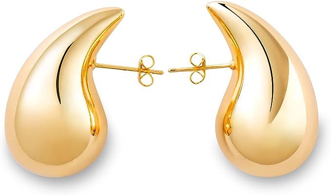 Amazon.com: Ascona Earring Dupes Chunky Gold Hoop Earrings for Women Girl, Lightweight Drop Teardrop Dangle Earrings Fashion Trendy Tear Drop Hypoallergenic Jewelry (Gold): Clothing, Shoes & Jewelry