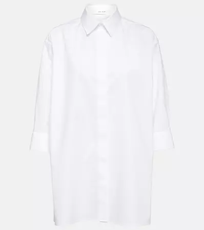 Elada Cotton Poplin Shirt in White - The Row | Mytheresa