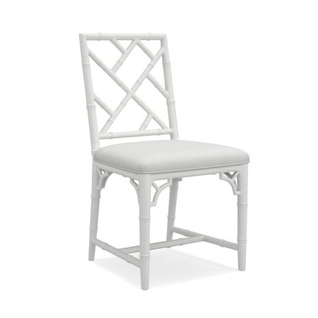 White Chippendale side chair