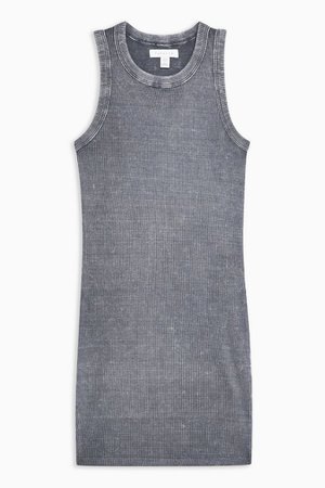 Washed Racer Bodycon Dress Grey | Topshop