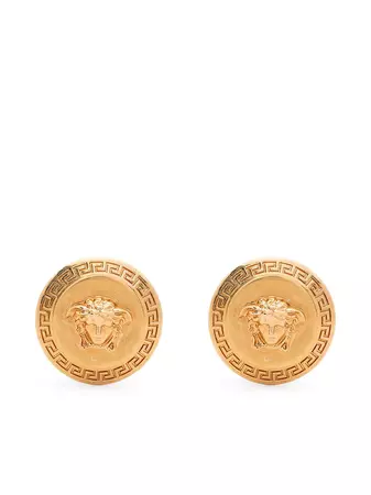 Shop Versace Medusa embossed earrings with Express Delivery - FARFETCH