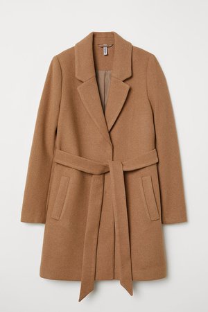 Coat with Tie Belt - Dark beige - Ladies | H&M CA