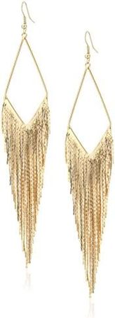 Amazon.com: GUESS "Basic" Gold Fringe Linear Drop Earrings: Clothing, Shoes & Jewelry