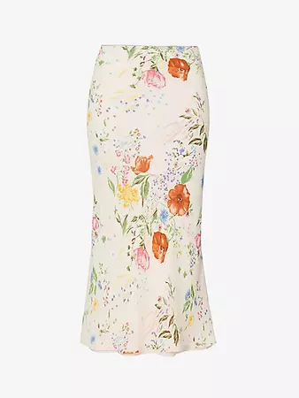 REFORMATION - Layla high-rise floral-print woven midi skirt | Selfridges.com
