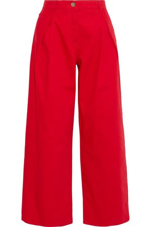 Pleated high-rise wide-leg jeans | VALENTINO | Sale up to 70% off | THE OUTNET