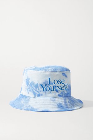 Blue + Peter Saville printed tie-dyed cotton-canvas bucket hat | Paco Rabanne | NET-A-PORTER