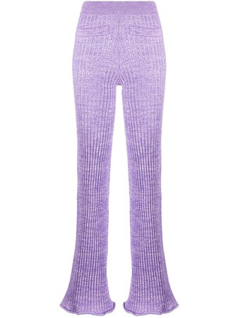 Paco Rabanne Ribbed Flared Knitted Trousers - Farfetch