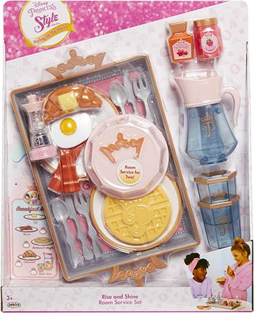 Amazon.com: Disney Princess Style Collection Room Service Breakfast Food Kitchen Pretend Play Toys for Kids Includes Serving Tray, Plate Cover, Pitcher & More : Toys & Games