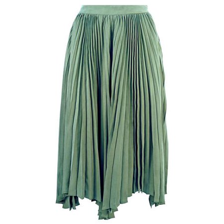 Juliana Herc Green Pleated Skirt