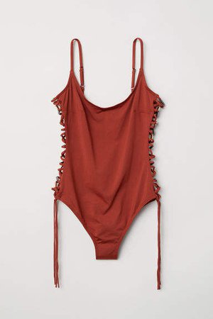 Swimsuit with Lacing - Red
