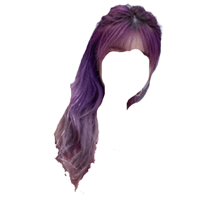 purple hair bangs png half up