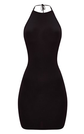 Basic Black Halterneck Bodycon Dress | PrettyLittleThing