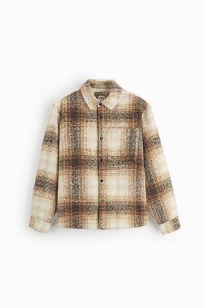COMBO FAUX SHEARLING OVERSHIRT - Brown / White | ZARA United States