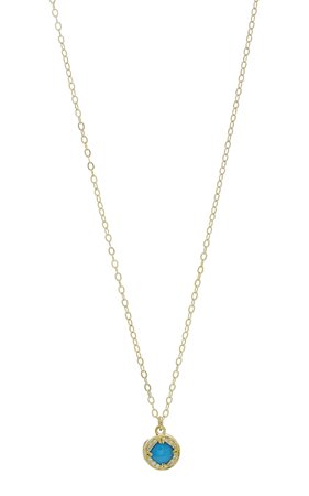 Adalina 14K Gold, Turquoise And Diamond Necklace by ILA | Moda Operandi