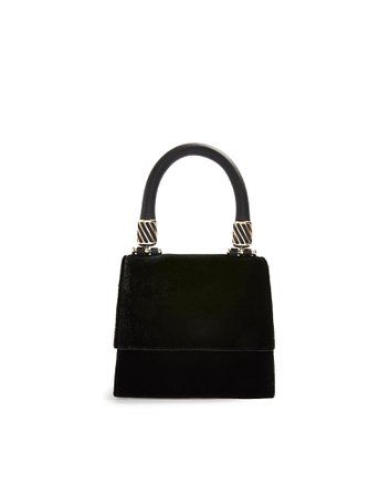 Topshop Fancy Black Velvet Mini Cross Body Bag - Handbag - Women Topshop Handbags online on YOOX United States - 45498124RJ