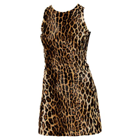 F/W 1994 Gianni Versace Couture Cheetah Print Mini Dress