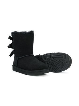 Shop black UGG Kids shearling bow boots with Express Delivery - Farfetch