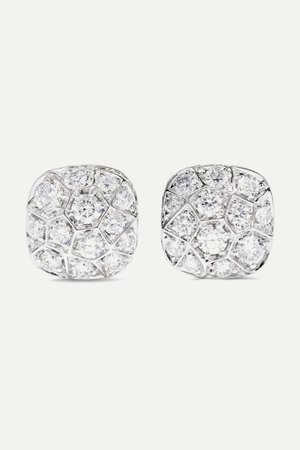 Rose gold Nudo Solitaire 18-karat rose and white gold diamond earrings | Pomellato | NET-A-PORTER