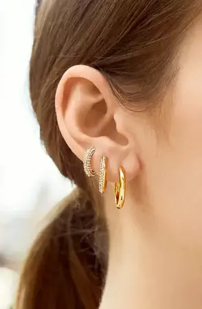 BaubleBar Lucy Set of 3 Huggie Hoop Earrings | Nordstrom