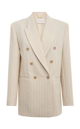 Luminosity Wool-Cotton Double-Breasted Jacket By Zimmermann | Moda Operandi