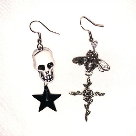 skull and fly earrings
