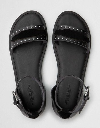 AEO Studded Western Sandal, Black | American Eagle Outfitters