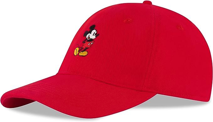 Disney Men's Baseball Cap, Mickey Mouse Adjustable Hat for Adult, Red, One Size at Amazon Men’s Clothing store