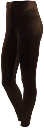 Velvet Leggings High Waist Full Length 30" Inseam Comfortable Luxurious Fashionable Made in The USA Brown at Amazon Women’s Clothing store