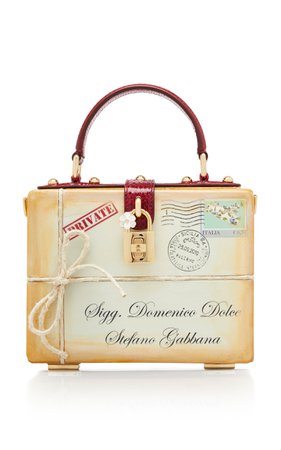Leather Letter Top-Handle Bag with Snakeskin Trim by Dolce & Gabbana | Moda Operandi