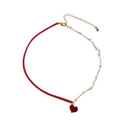 Red Velvet Heart Pendant Necklace