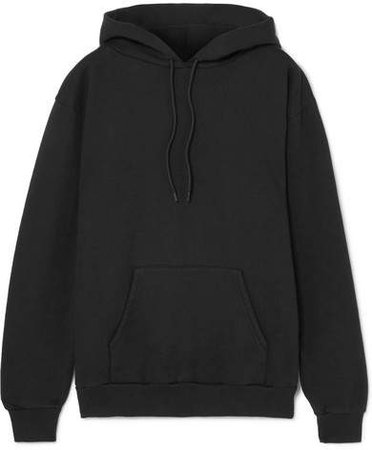 Appliquéd Cotton-blend Hooded Sweatshirt - Black