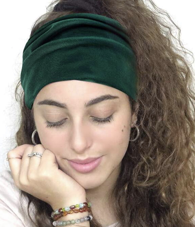 shein green velvet headband