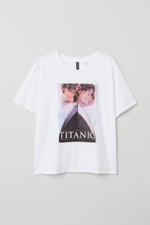 H&M+ Printed T-shirt - White