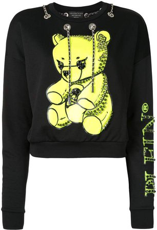 Teddy Bear print chain detail sweatshirt