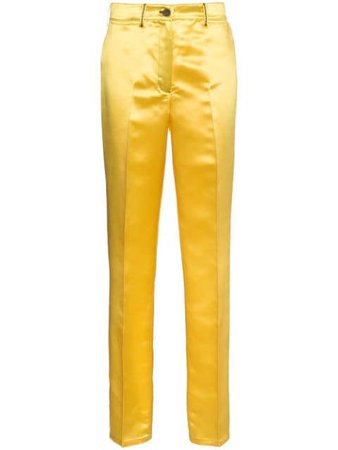 Yellow Calvin Klein 205W39Nyc High Waist Satin Trousers | Farfetch.com