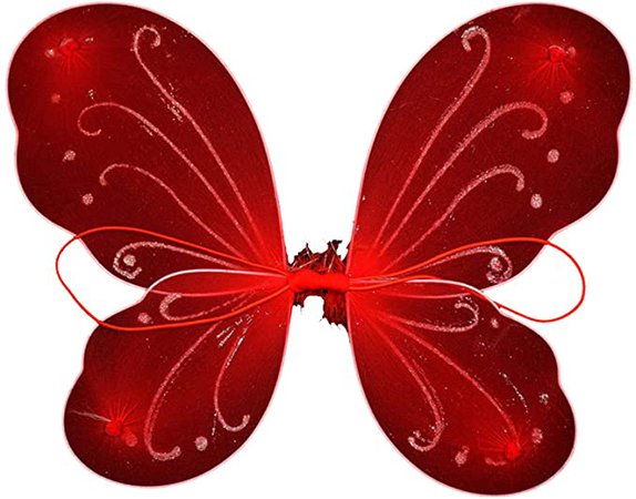 Amazon.com: Butterfly Wings Halloween Cosplay Women Fairy Costume Kids Sparkling Sheer Wing with Felt Stitching Performance Props (Red(35x42cm)) : Clothing, Shoes & Jewelry