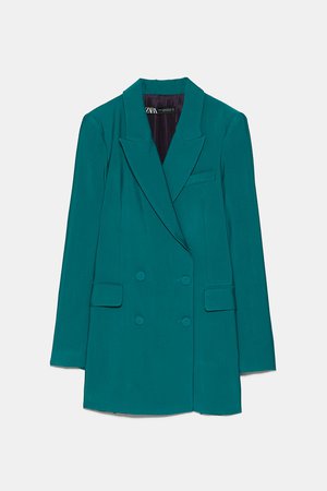 LONG BUTTONED BLAZER - NEW IN-WOMAN | ZARA United States green