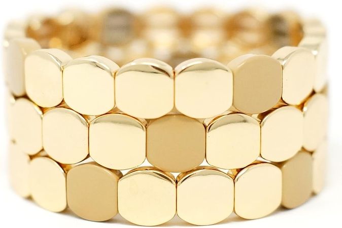 Amazon.com: Cedar and Ink Stackable Bracelets, Tile Bracelets for Women, Stackable Enamel Bracelets, Enamel Bangle Bracelet, Gifts for Women - Gold Honeycomb: Clothing, Shoes & Jewelry